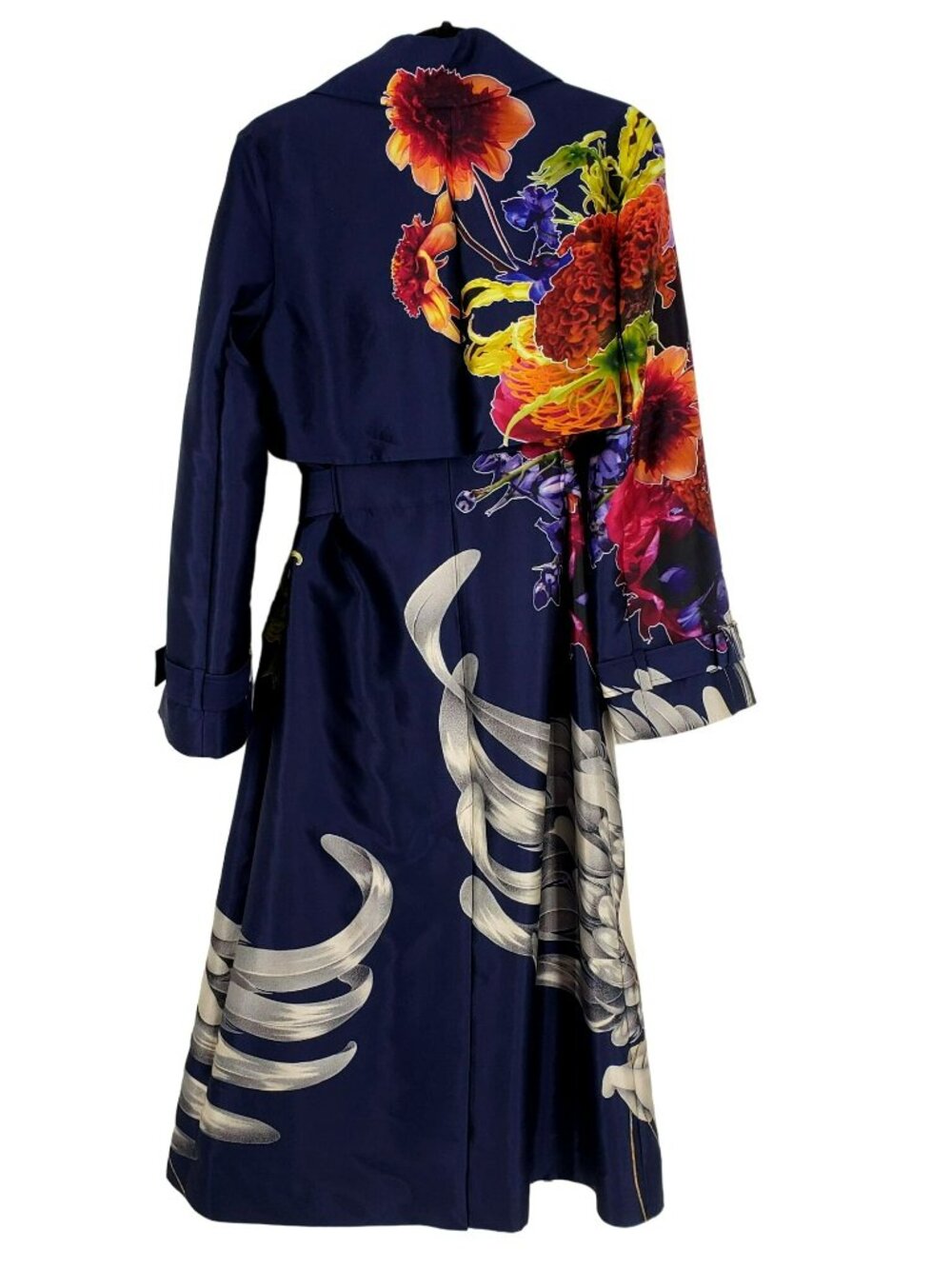 Jason Wu $4995 Rainbow Silk Trench Coat Maximalist Art to Wear Spring Unique - Picture 5 of 16